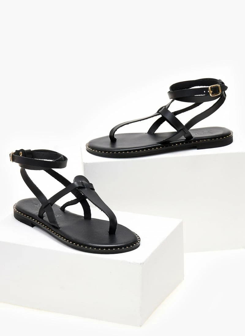 Σανδάλια δερμάτινα IRIS με μπαρέτα - Μαύρο 5 Σανδάλια δερμάτινα IRIS με μπαρέτα - Μαύρο - Image 3