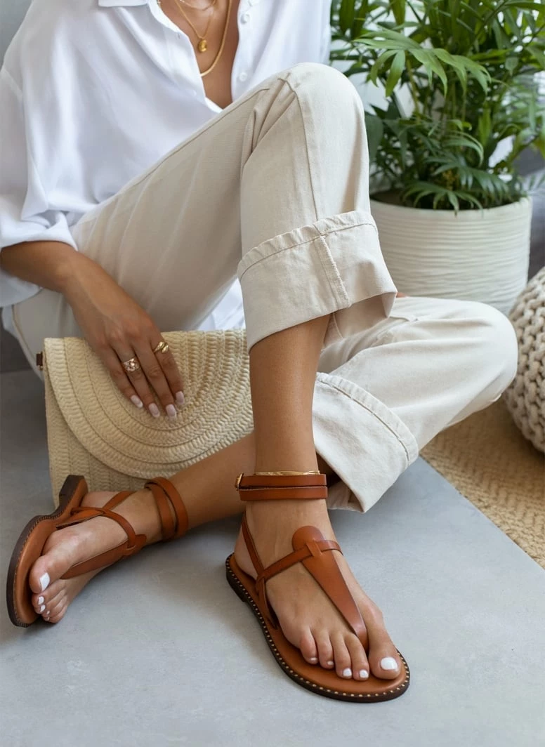 Σανδάλια δερμάτινα IRIS με μπαρέτα - Ταμπά 6 Σανδάλια δερμάτινα IRIS με μπαρέτα - Ταμπά - Image 4