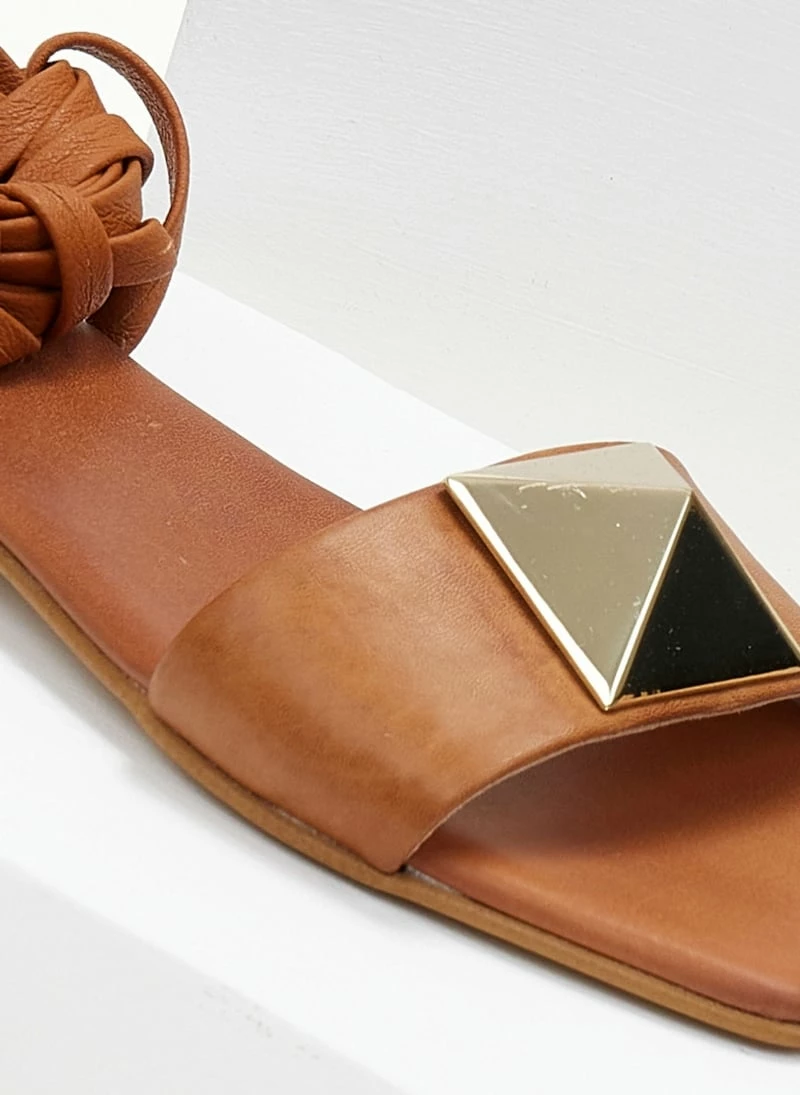 Σανδάλια δερμάτινα IRIS με Oversize τρουκ - Ταμπά 6 Σανδάλια δερμάτινα IRIS με Oversize τρουκ - Ταμπά - Image 4