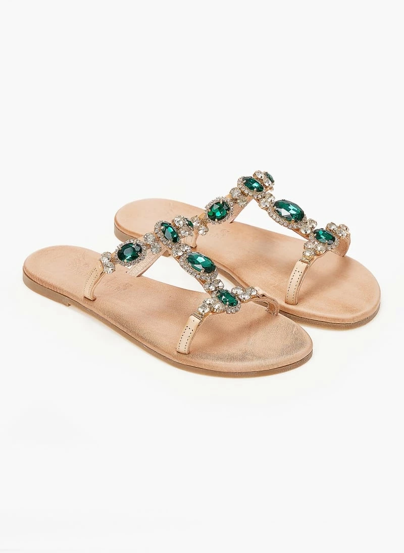 Σανδάλια δερμάτινα IRIS με πέτρες - Φυσικό 3 Σανδάλια δερμάτινα IRIS με πέτρες - Φυσικό