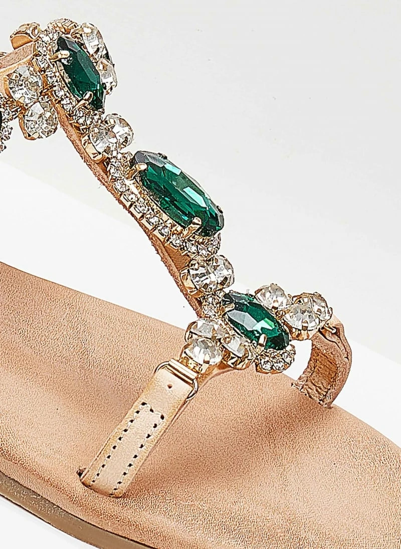 Σανδάλια δερμάτινα IRIS με πέτρες - Φυσικό 6 Σανδάλια δερμάτινα IRIS με πέτρες - Φυσικό - Image 4