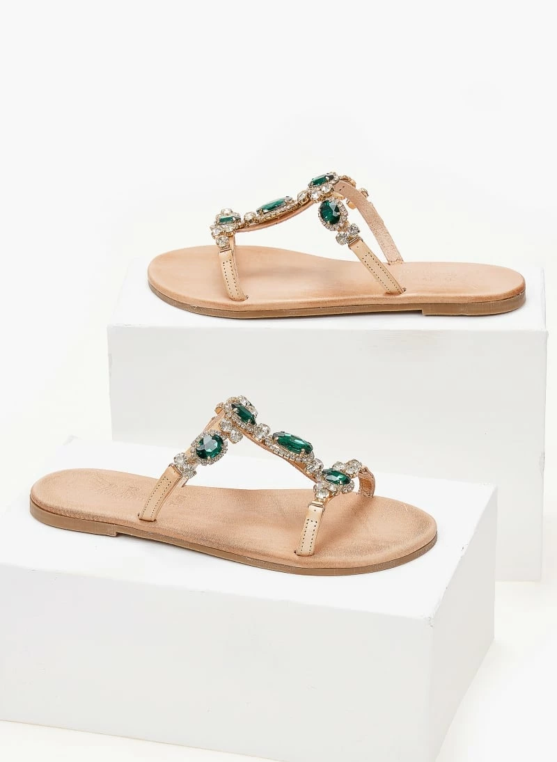 Σανδάλια δερμάτινα IRIS με πέτρες - Φυσικό 5 Σανδάλια δερμάτινα IRIS με πέτρες - Φυσικό - Image 3