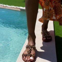 Σανδάλια δερμάτινα IRIS με πέτρες - Ταμπά 11 Σανδάλια δερμάτινα IRIS με πέτρες - Ταμπά -Σανδάλια κατάστημα sandalia dermatina iris me petres 103841 phec