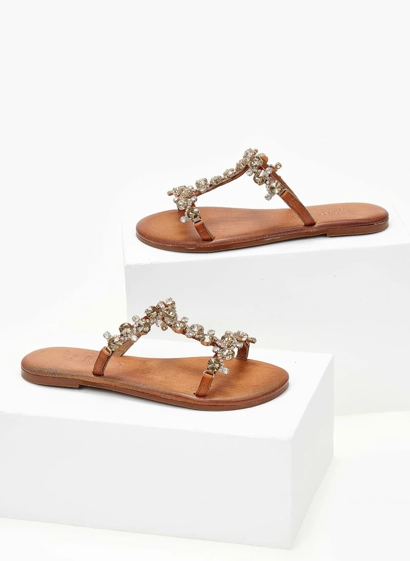 Σανδάλια δερμάτινα IRIS με πέτρες - Ταμπά 7 Σανδάλια δερμάτινα IRIS με πέτρες - Ταμπά - Image 5