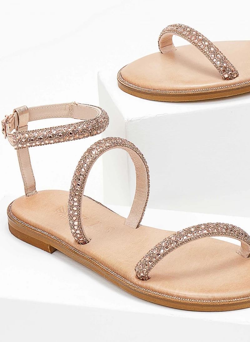 Σανδάλια δερμάτινα IRIS με πέτρες - Χαλκός 4 Σανδάλια δερμάτινα IRIS με πέτρες - Χαλκός - Image 2