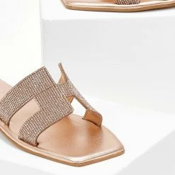 Σανδάλια δερμάτινα IRIS με Strass - Χαλκός -Σανδάλια κατάστημα sandalia dermatina iris me strass 104942 d85l