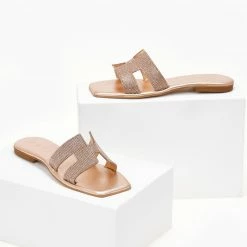 Σανδάλια δερμάτινα IRIS με Strass - Χαλκός -Σανδάλια κατάστημα sandalia dermatina iris me strass 104942 i43g