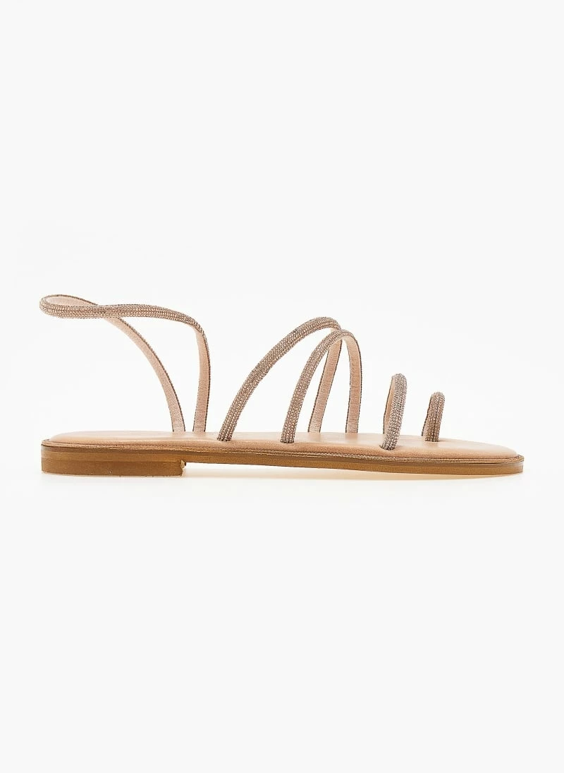 Σανδάλια δερμάτινα IRIS με Strass λουράκια - Χαλκός 4 Σανδάλια δερμάτινα IRIS με Strass λουράκια - Χαλκός - Image 2
