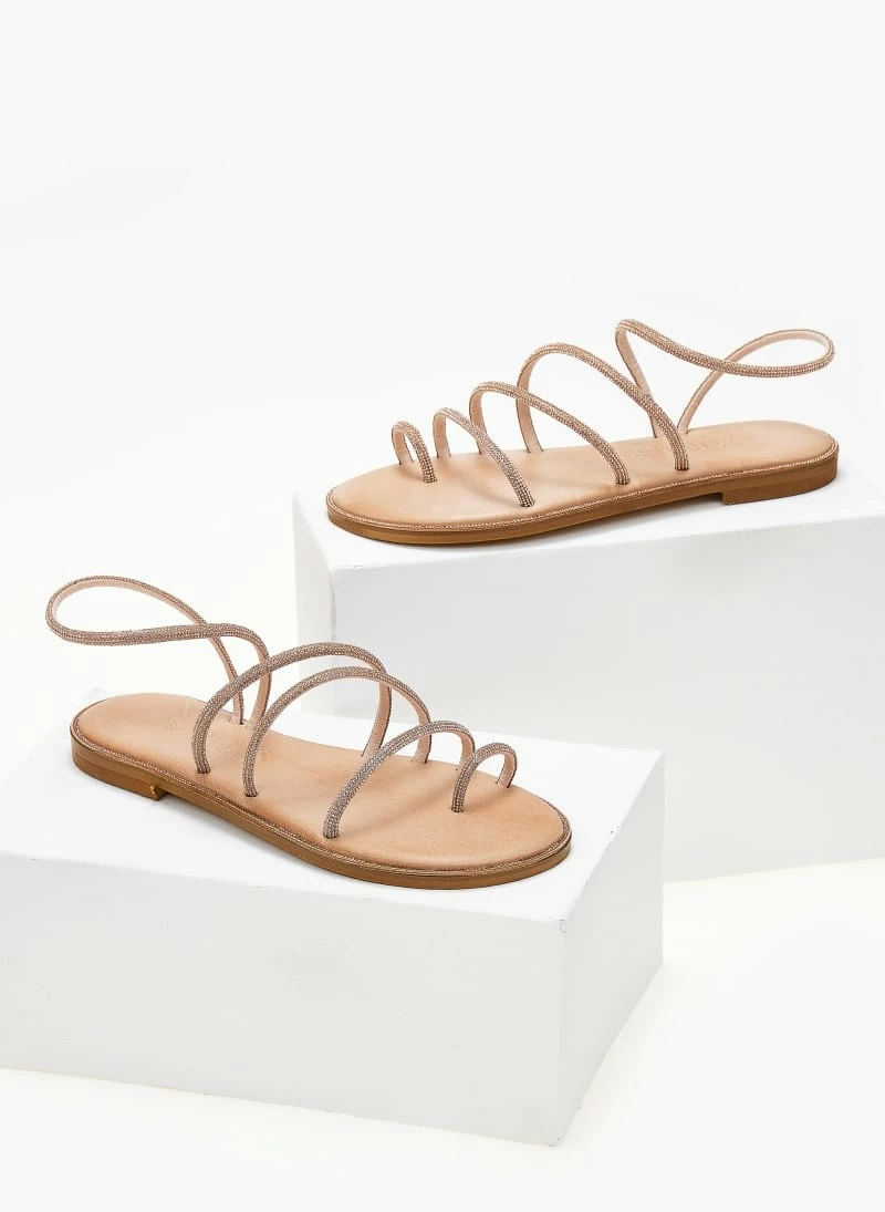 Σανδάλια δερμάτινα IRIS με Strass λουράκια - Χαλκός 9 Σανδάλια δερμάτινα IRIS με Strass λουράκια - Χαλκός - Image 7