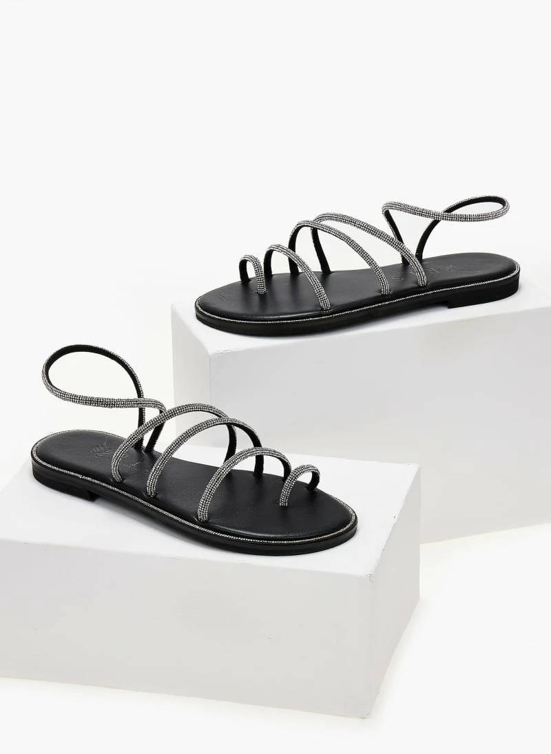 Σανδάλια δερμάτινα IRIS με Strass λουράκια - Μαύρο/Ασημί 7 Σανδάλια δερμάτινα IRIS με Strass λουράκια - Μαύρο/Ασημί - Image 5