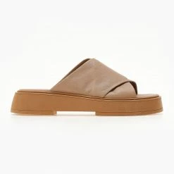 Σανδάλια δερμάτινα IRIS με χιαστί φάσες - Μπεζ -Σανδάλια κατάστημα sandalia dermatina iris me xiasti fases 104730 z61y