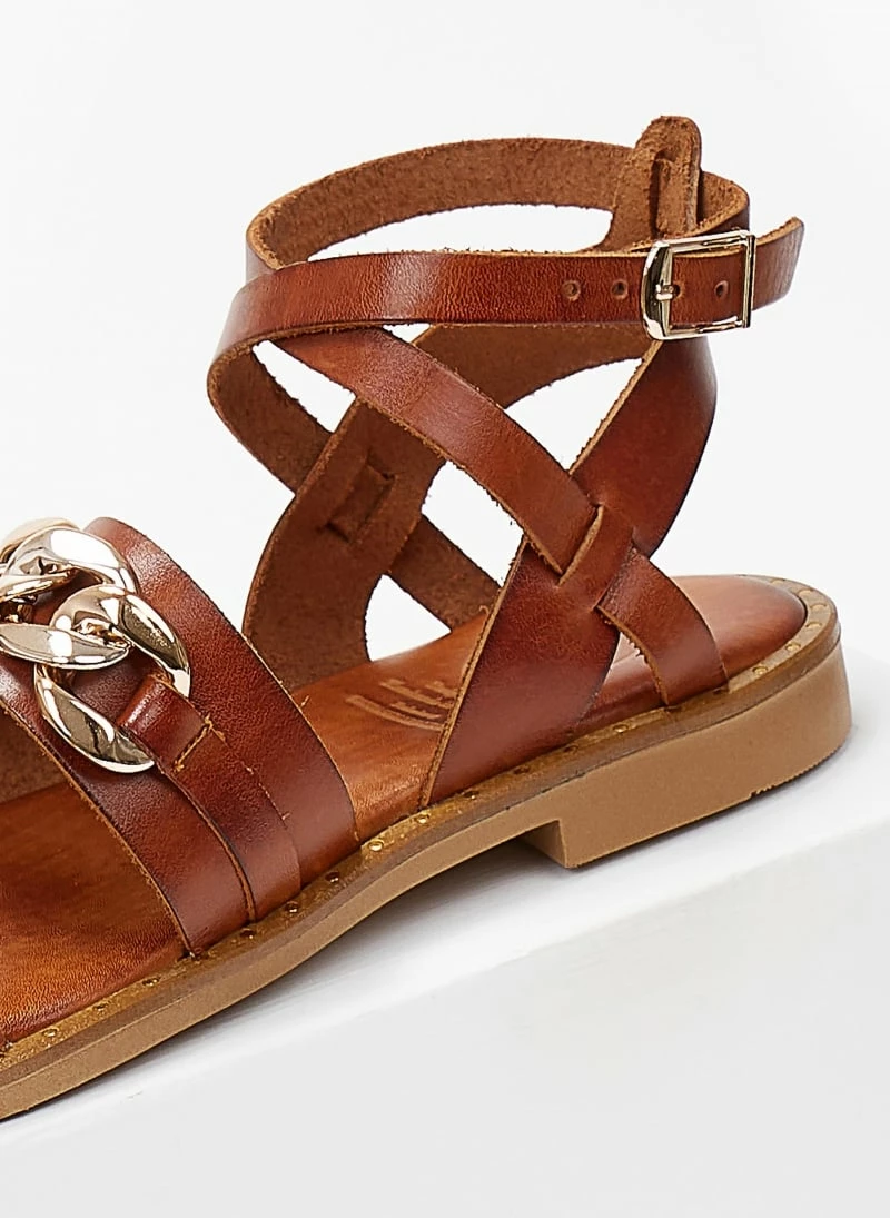 Σανδάλια δερμάτινα TFP με αλυσίδα - Ταμπά 5 Σανδάλια δερμάτινα TFP με αλυσίδα - Ταμπά - Image 3