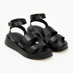 Σανδάλια δερμάτινα TFP με φάσες - Μαύρο -Σανδάλια κατάστημα sandalia dermatina tfp me fases 102863 3mjc