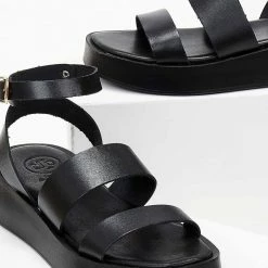 Σανδάλια δερμάτινα TFP με φάσες - Μαύρο -Σανδάλια κατάστημα sandalia dermatina tfp me fases 102863 80lz