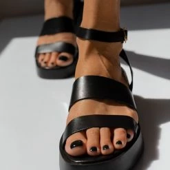 Σανδάλια δερμάτινα TFP με φάσες - Μαύρο -Σανδάλια κατάστημα sandalia dermatina tfp me fases 102863 nn5t