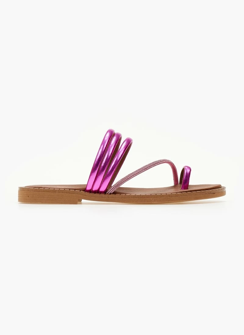 Σανδάλια δερμάτινα TFP με λοξό Strass λουράκι - Φούξια 8 Σανδάλια δερμάτινα TFP με λοξό Strass λουράκι - Φούξια - Image 6