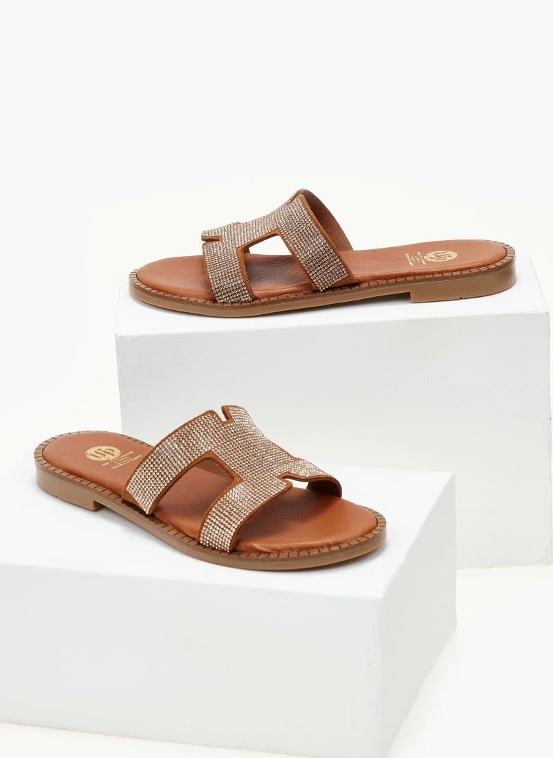 Σανδάλια δερμάτινα TFP με μικρά Strass - Χαλκός 6 Σανδάλια δερμάτινα TFP με μικρά Strass - Χαλκός - Image 4