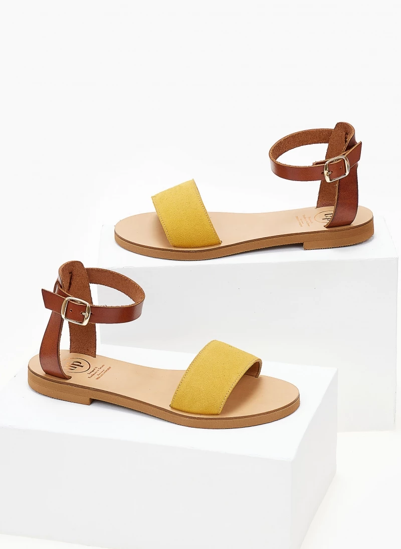 Σανδάλια δερμάτινα TFP με μπαρέτα - Κίτρινο 4 Σανδάλια δερμάτινα TFP με μπαρέτα - Κίτρινο - Image 2
