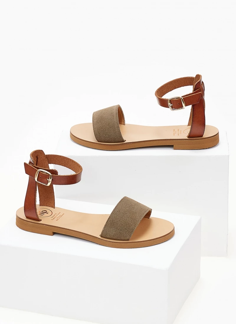 Σανδάλια δερμάτινα TFP με μπαρέτα - Λαδί 4 Σανδάλια δερμάτινα TFP με μπαρέτα - Λαδί - Image 2