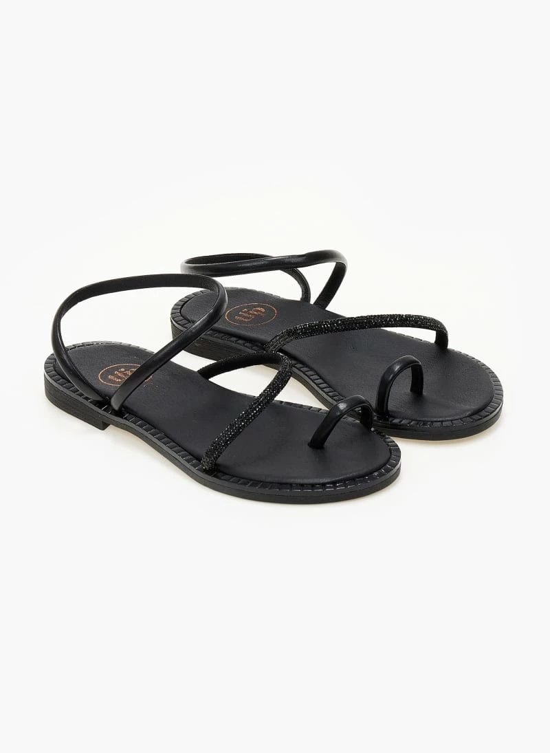 Σανδάλια δερμάτινα TFP με περαστό λουράκι - Μαύρο 4 Σανδάλια δερμάτινα TFP με περαστό λουράκι - Μαύρο - Image 2