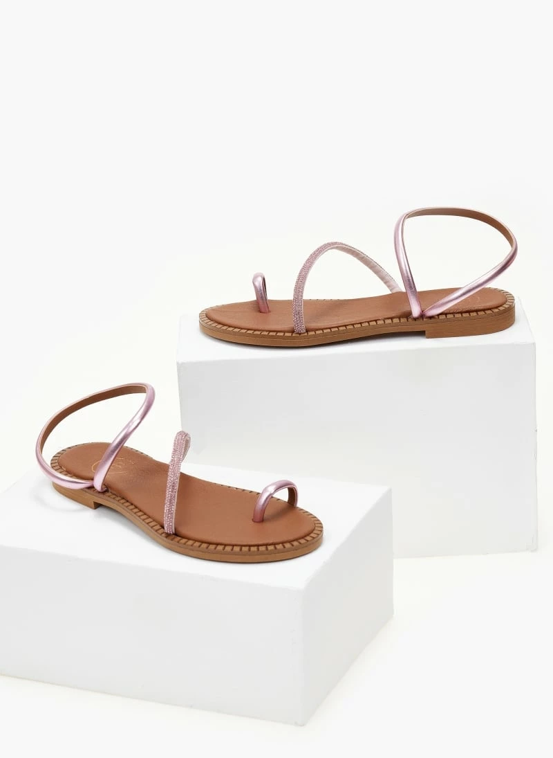 Σανδάλια δερμάτινα TFP με περαστό λουράκι - Ροζ 5 Σανδάλια δερμάτινα TFP με περαστό λουράκι - Ροζ - Image 3