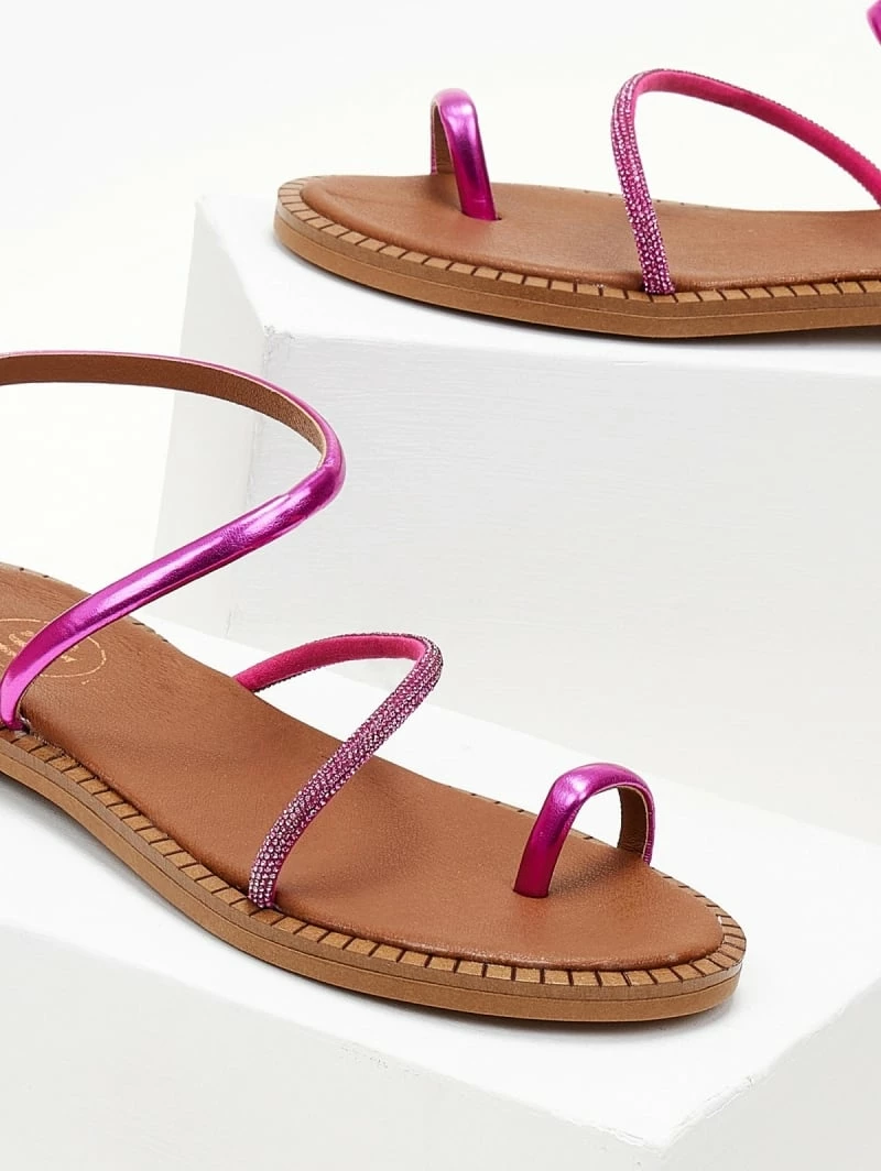 Σανδάλια δερμάτινα TFP με περαστό λουράκι - Φούξια 6 Σανδάλια δερμάτινα TFP με περαστό λουράκι - Φούξια - Image 4