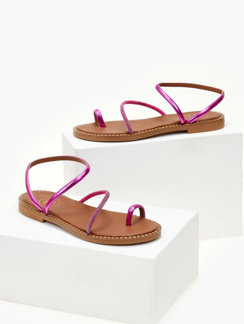 Σανδάλια δερμάτινα TFP με περαστό λουράκι - Φούξια 5 Σανδάλια δερμάτινα TFP με περαστό λουράκι - Φούξια - Image 3