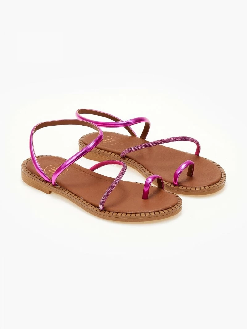 Σανδάλια δερμάτινα TFP με περαστό λουράκι - Φούξια 4 Σανδάλια δερμάτινα TFP με περαστό λουράκι - Φούξια - Image 2