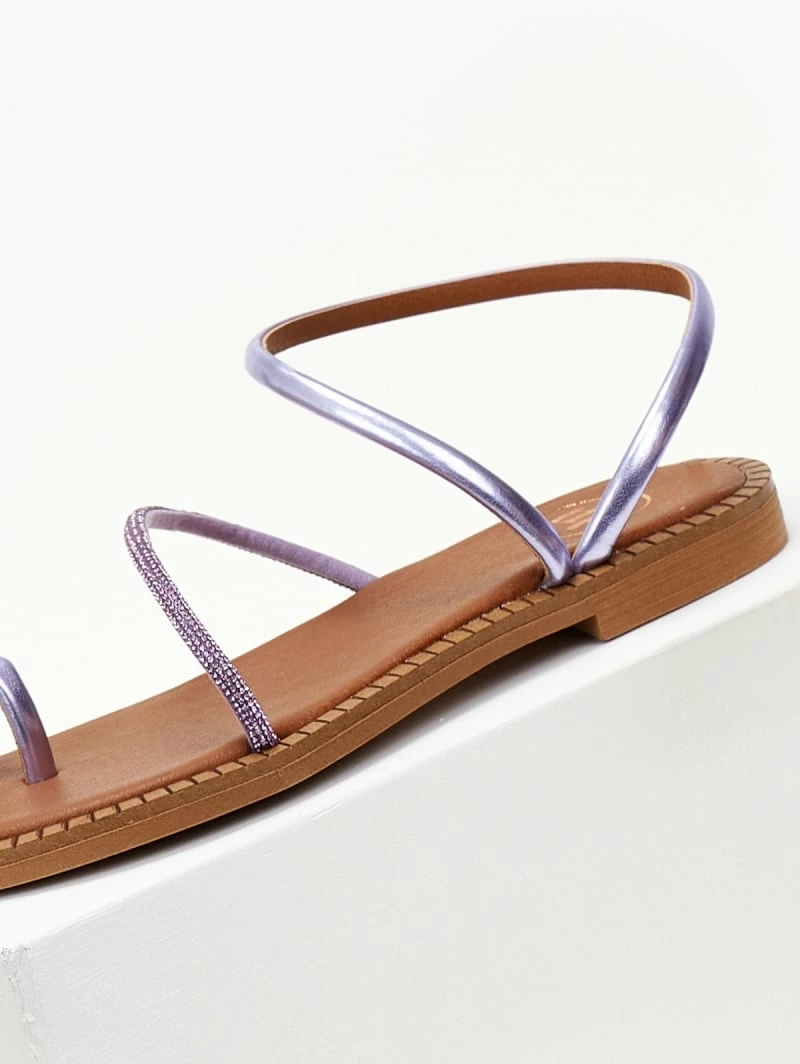Σανδάλια δερμάτινα TFP με περαστό λουράκι - Λιλά 5 Σανδάλια δερμάτινα TFP με περαστό λουράκι - Λιλά - Image 3