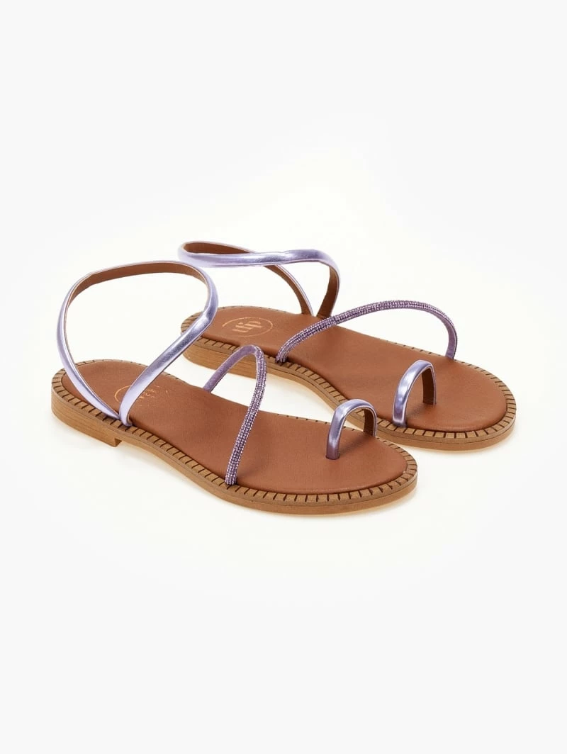 Σανδάλια δερμάτινα TFP με περαστό λουράκι - Λιλά 4 Σανδάλια δερμάτινα TFP με περαστό λουράκι - Λιλά - Image 2