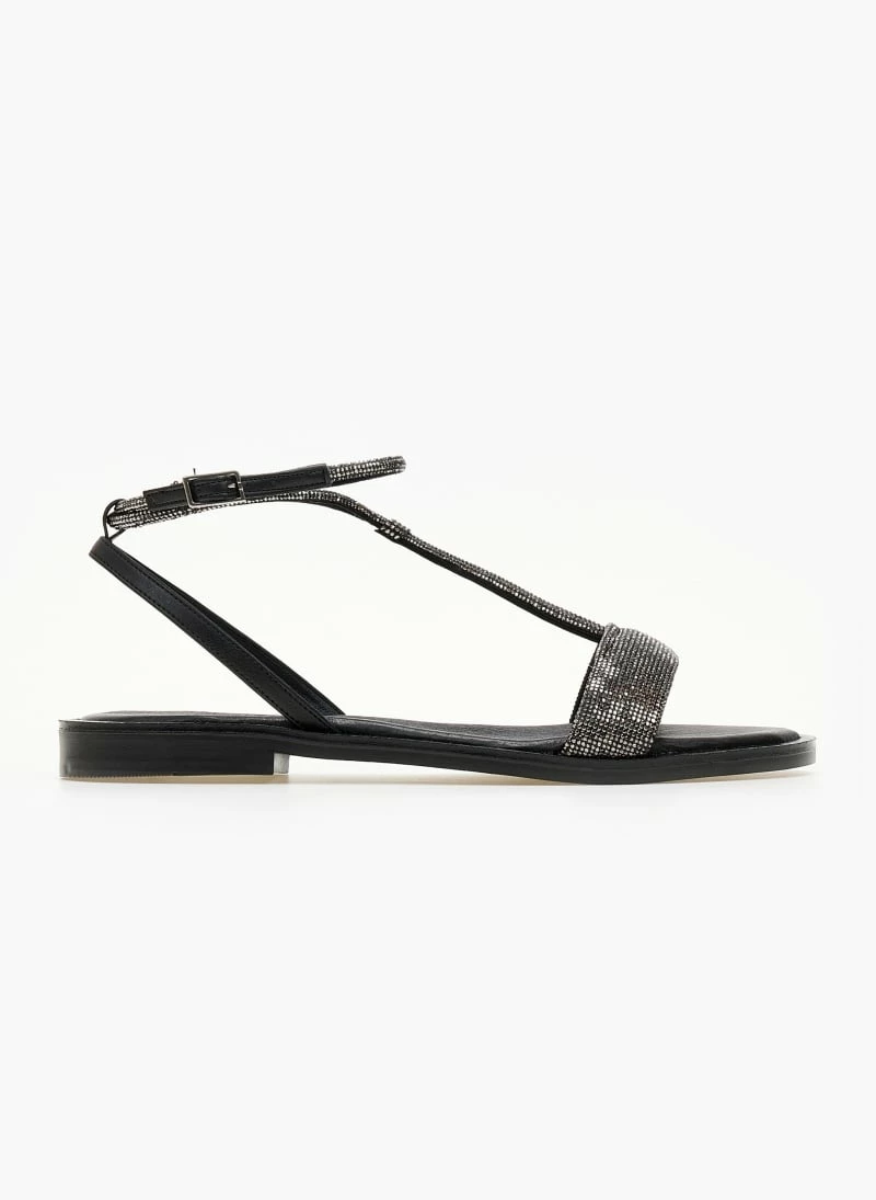Σανδάλια δερμάτινα TFP με Strass - Μαύρο 3 Σανδάλια δερμάτινα TFP με Strass - Μαύρο