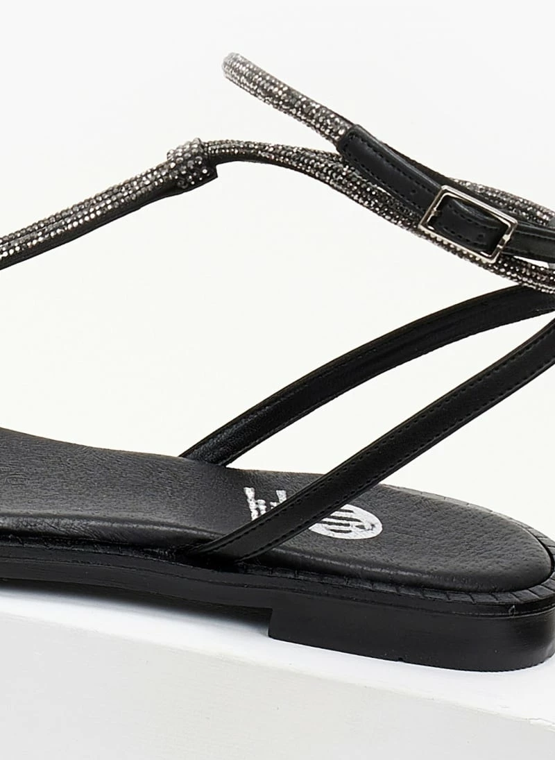 Σανδάλια δερμάτινα TFP με Strass - Μαύρο 5 Σανδάλια δερμάτινα TFP με Strass - Μαύρο - Image 3