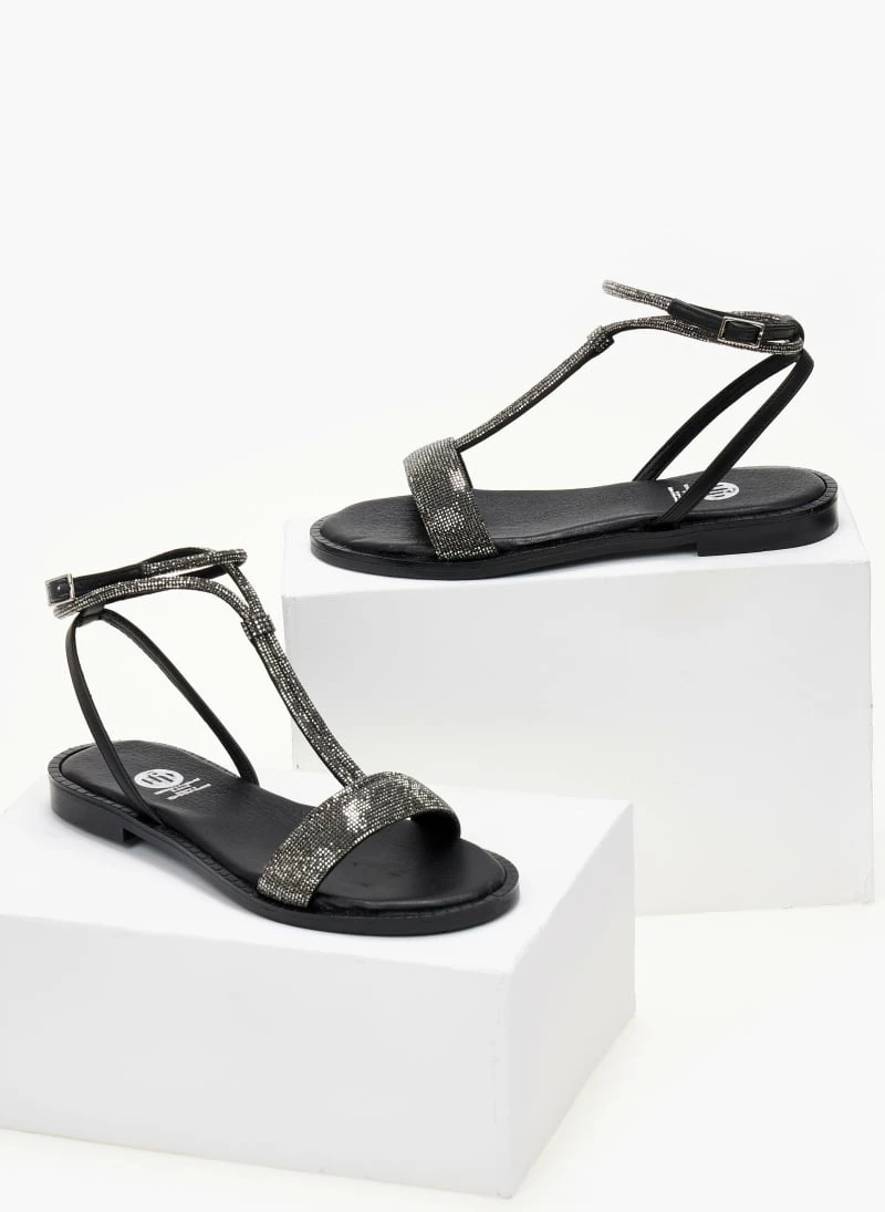 Σανδάλια δερμάτινα TFP με Strass - Μαύρο 4 Σανδάλια δερμάτινα TFP με Strass - Μαύρο - Image 2