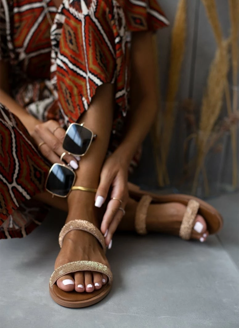 Σανδάλια δερμάτινα TFP με Strass φάσες - Χαλκός 9 Σανδάλια δερμάτινα TFP με Strass φάσες - Χαλκός - Image 7