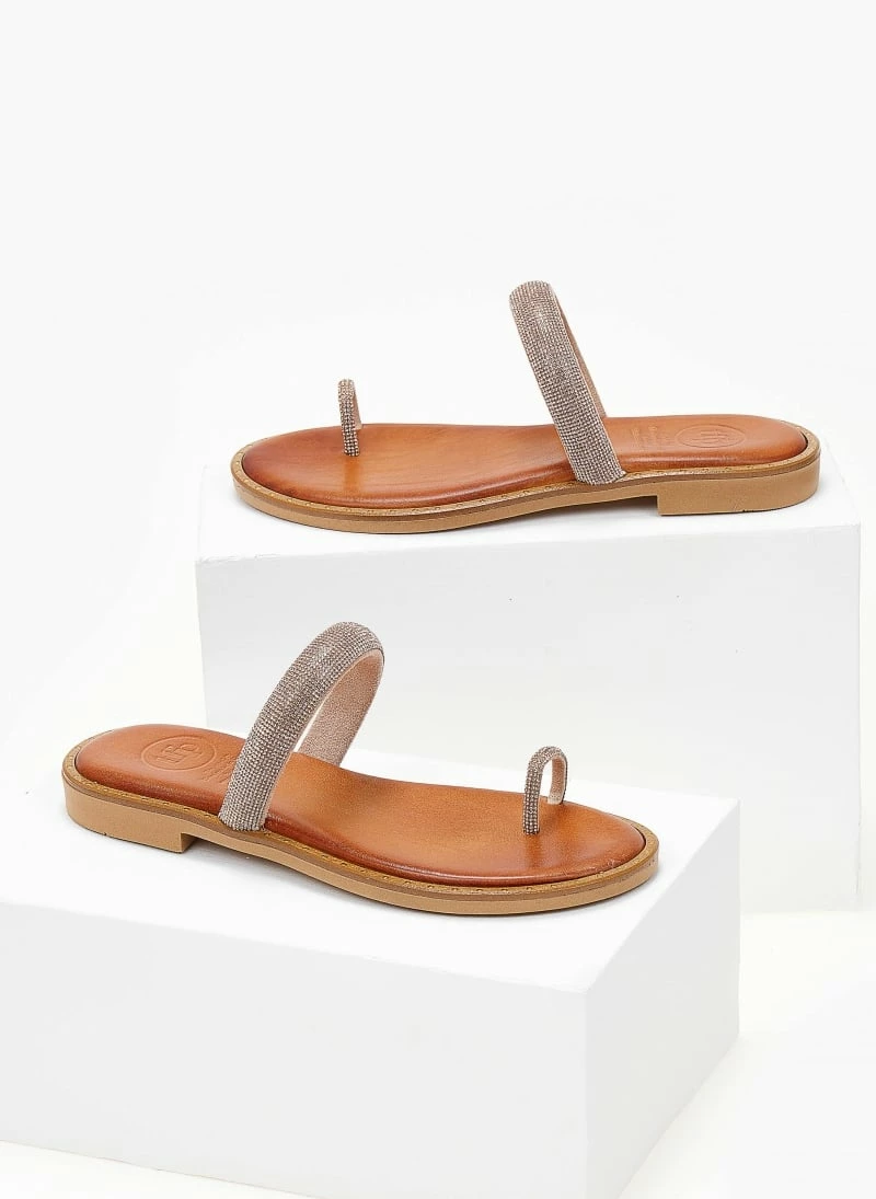 Σανδάλια δερμάτινα TFP με Strass λουράκι - Χαλκός 7 Σανδάλια δερμάτινα TFP με Strass λουράκι - Χαλκός - Image 5