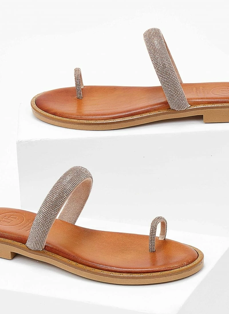 Σανδάλια δερμάτινα TFP με Strass λουράκι - Χαλκός 4 Σανδάλια δερμάτινα TFP με Strass λουράκι - Χαλκός - Image 2