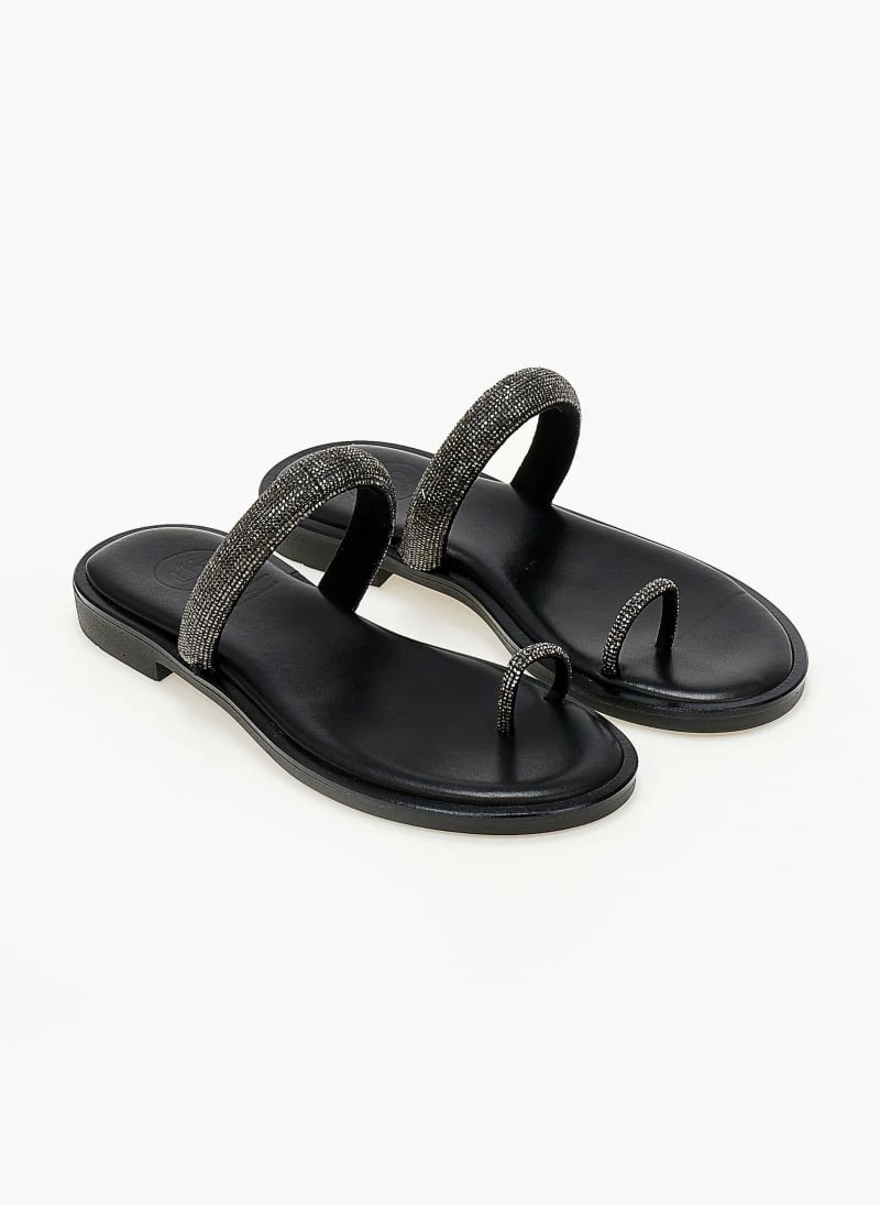 Σανδάλια δερμάτινα TFP με Strass λουράκι - Μαύρο 7 Σανδάλια δερμάτινα TFP με Strass λουράκι - Μαύρο - Image 5