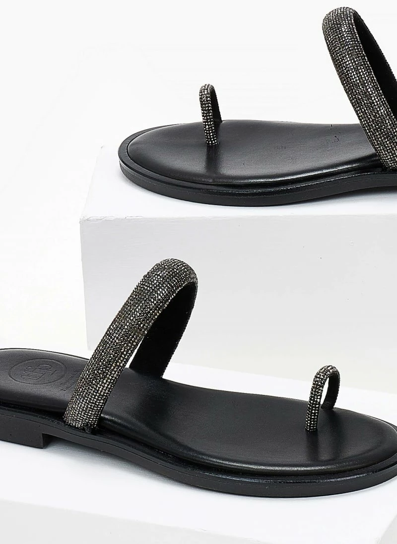 Σανδάλια δερμάτινα TFP με Strass λουράκι - Μαύρο 8 Σανδάλια δερμάτινα TFP με Strass λουράκι - Μαύρο - Image 6