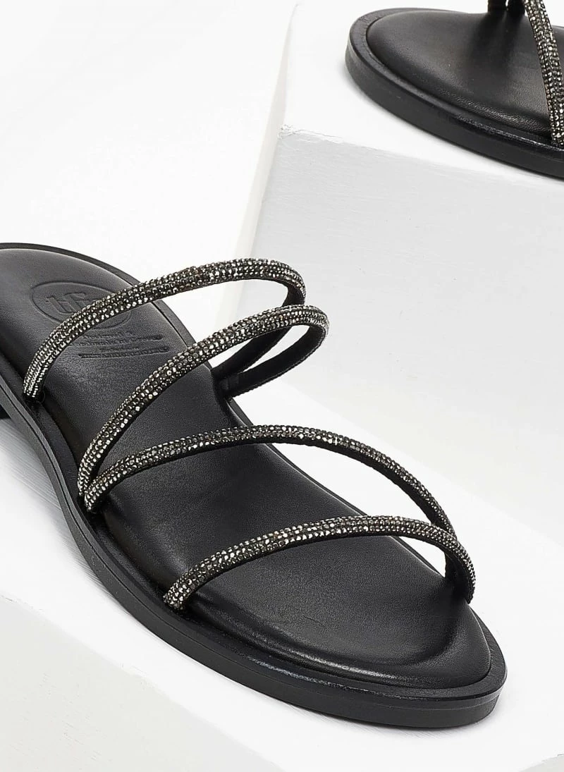 Σανδάλια δερμάτινα TFP με Strass λουράκια - Μαύρο 7 Σανδάλια δερμάτινα TFP με Strass λουράκια - Μαύρο - Image 5