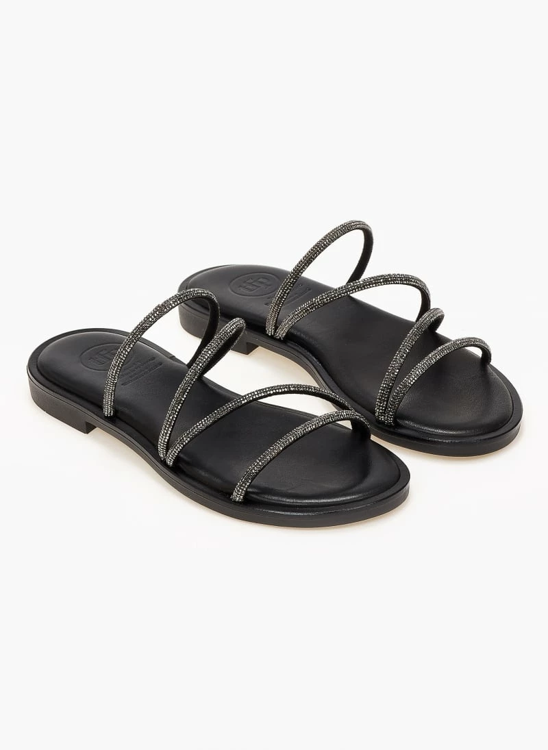 Σανδάλια δερμάτινα TFP με Strass λουράκια - Μαύρο 8 Σανδάλια δερμάτινα TFP με Strass λουράκια - Μαύρο - Image 6
