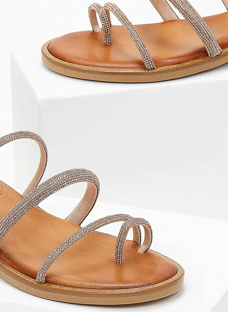 Σανδάλια δερμάτινα TFP με Strass λουράκια - Χαλκός 4 Σανδάλια δερμάτινα TFP με Strass λουράκια - Χαλκός - Image 2