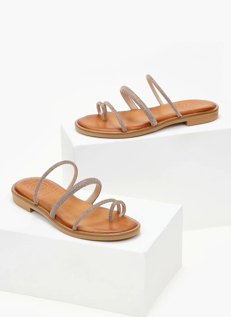 Σανδάλια δερμάτινα TFP με Strass λουράκια - Χαλκός 5 Σανδάλια δερμάτινα TFP με Strass λουράκια - Χαλκός - Image 3