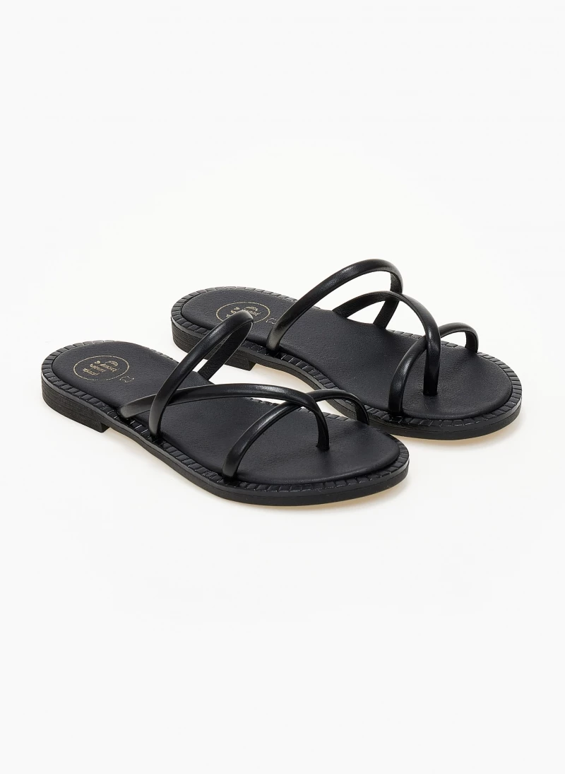 Σανδάλια δερμάτινα TFP με στρογγυλά λουράκια - Μαύρο 6 Σανδάλια δερμάτινα TFP με στρογγυλά λουράκια - Μαύρο - Image 4