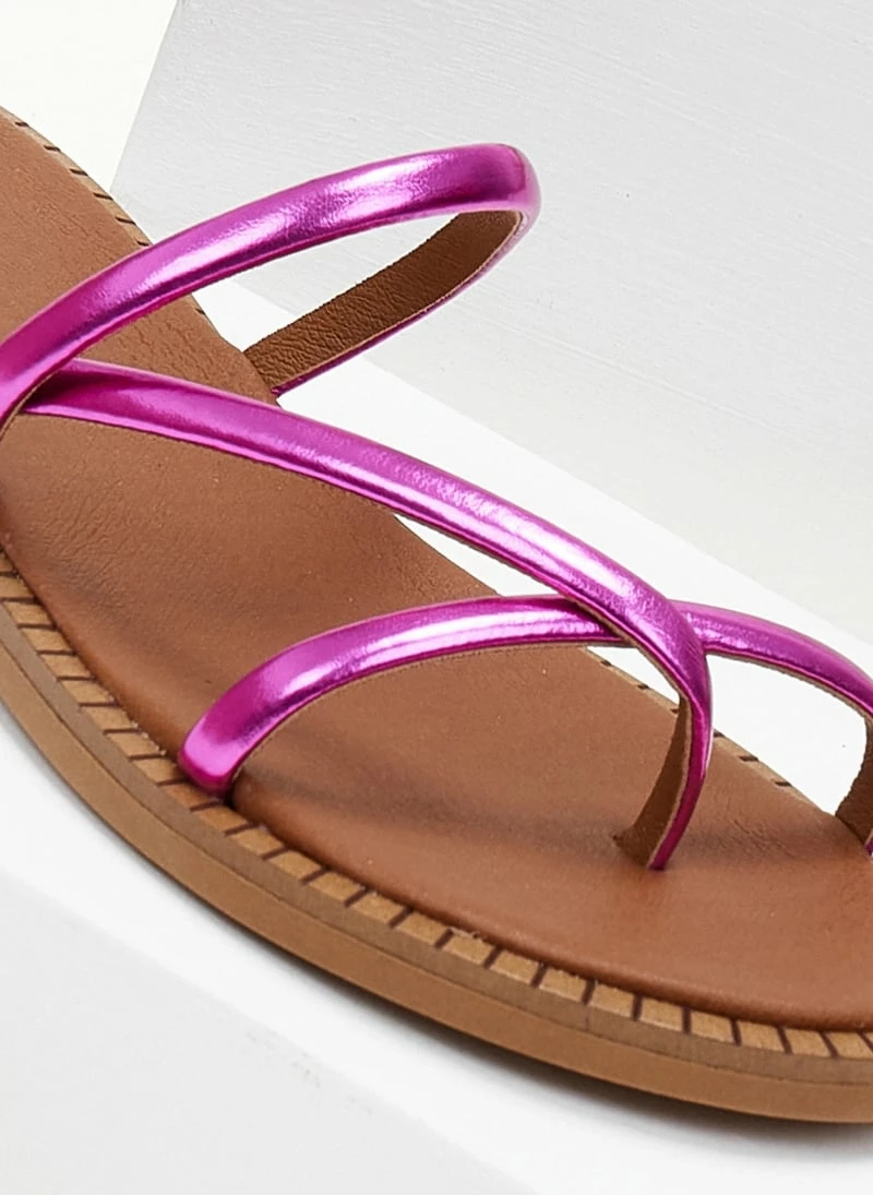 Σανδάλια δερμάτινα TFP με στρογγυλά λουράκια - Φούξια 6 Σανδάλια δερμάτινα TFP με στρογγυλά λουράκια - Φούξια - Image 4