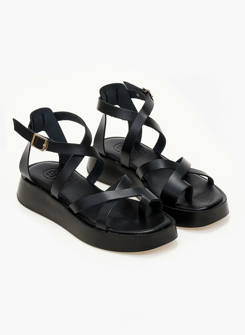 Σανδάλια δερμάτινα TFP με χιαστί δέσιμο - Μαύρο 7 Σανδάλια δερμάτινα TFP με χιαστί δέσιμο - Μαύρο - Image 5