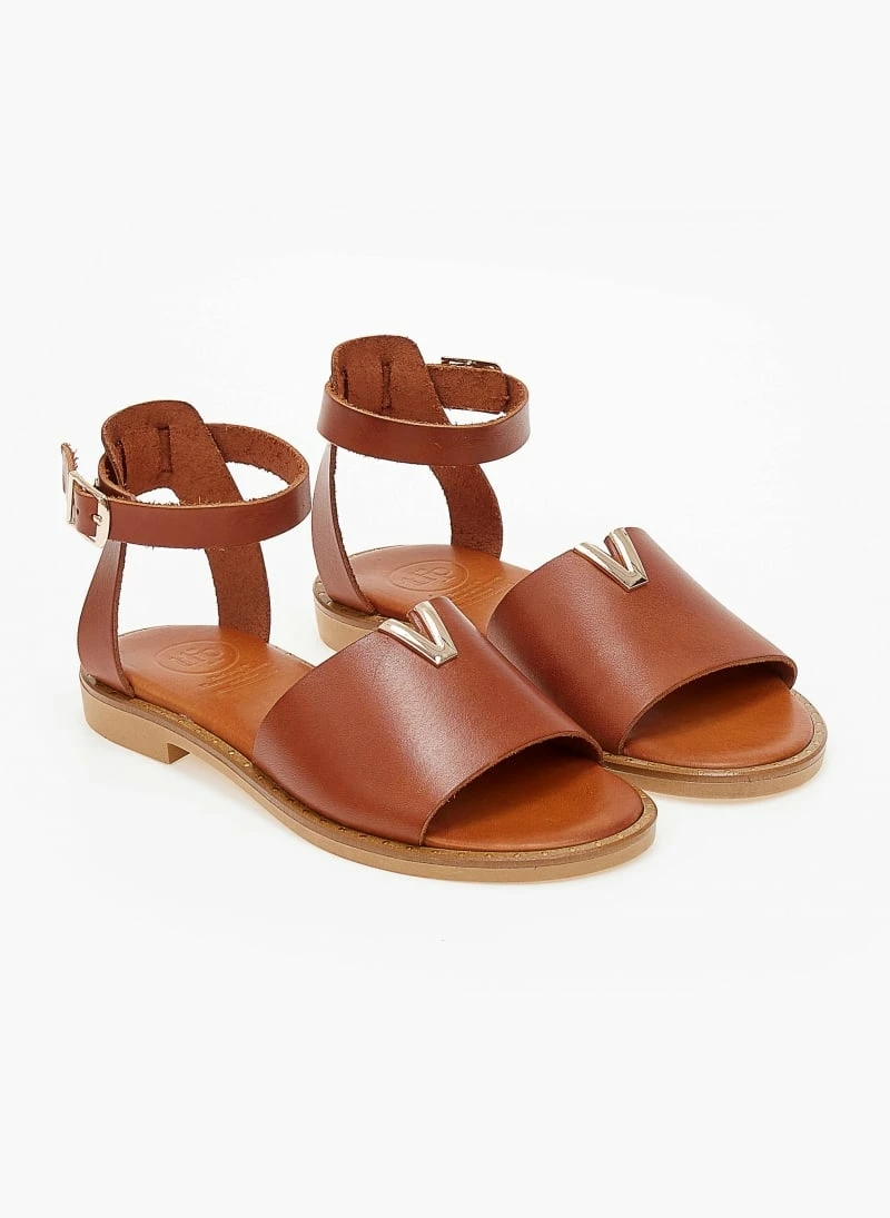 Σανδάλια δερμάτινα TFP με χρυσή λεπτομέρεια - Ταμπά 4 Σανδάλια δερμάτινα TFP με χρυσή λεπτομέρεια - Ταμπά - Image 2