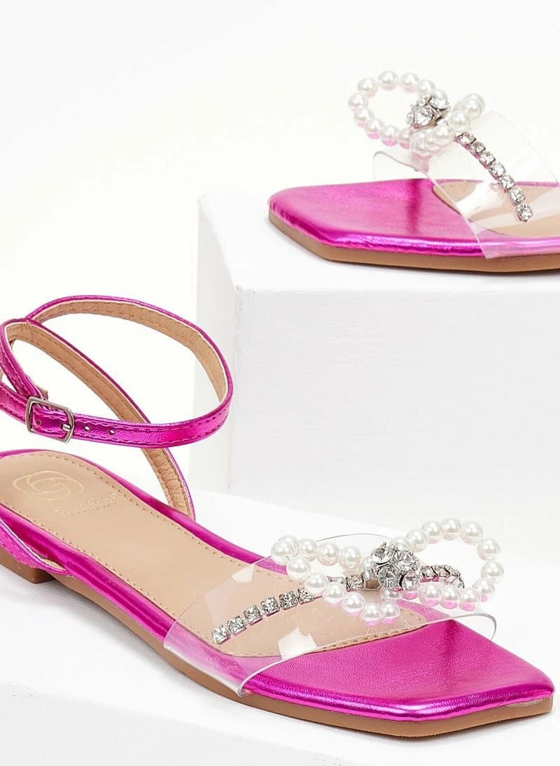 The Fashion Project Σανδάλια διαφάνεια με φιόγκο και πέρλες - Φούξια 4 The Fashion Project Σανδάλια διαφάνεια με φιόγκο και πέρλες - Φούξια - Image 2