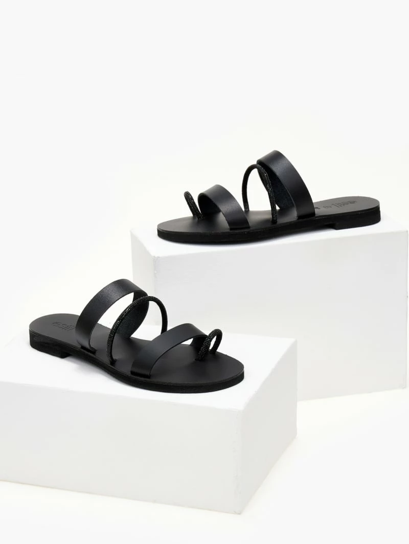 The Fashion Project Σανδάλια ESTIL δερμάτινα με λεπτές φάσες και Strass - Μαύρο 8 The Fashion Project Σανδάλια ESTIL δερμάτινα με λεπτές φάσες και Strass - Μαύρο - Image 6