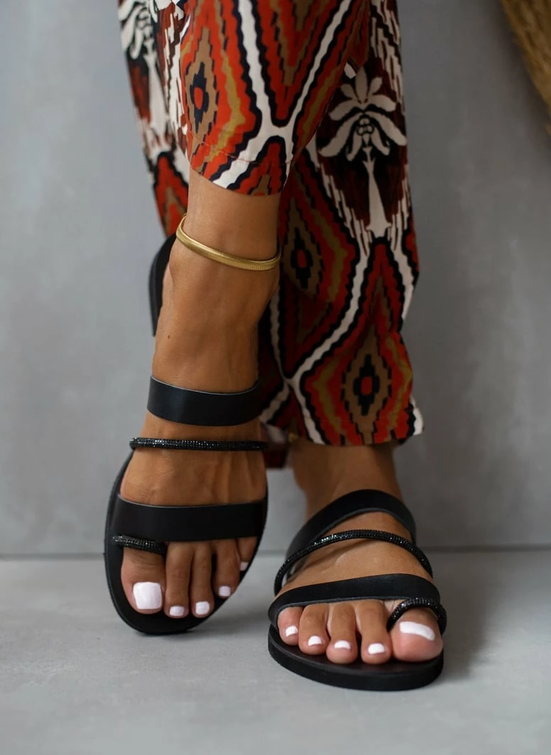 The Fashion Project Σανδάλια ESTIL δερμάτινα με λεπτές φάσες και Strass - Μαύρο 3 The Fashion Project Σανδάλια ESTIL δερμάτινα με λεπτές φάσες και Strass - Μαύρο