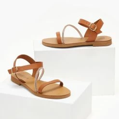 Σανδάλια ESTIL δερμάτινα με λοξό Strass λουράκι - Ταμπά 9 Σανδάλια ESTIL δερμάτινα με λοξό Strass λουράκι - Ταμπά -Σανδάλια κατάστημα sandalia estil dermatina me lokso strass louraki 105944 j6dn